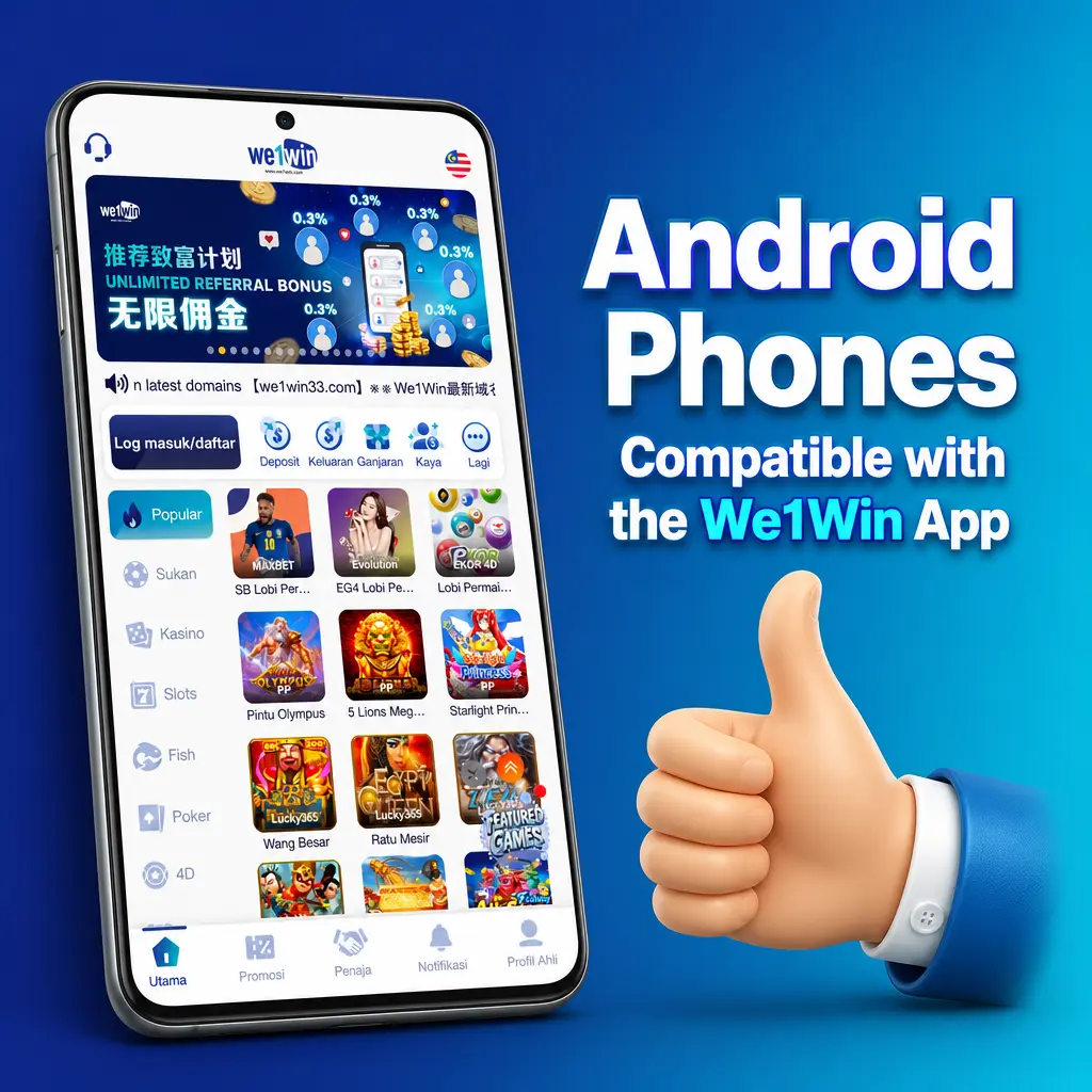 Android phones compatible with We1Win app, including Samsung Galaxy, Xiaomi, Oppo, Vivo and Google Pixel models