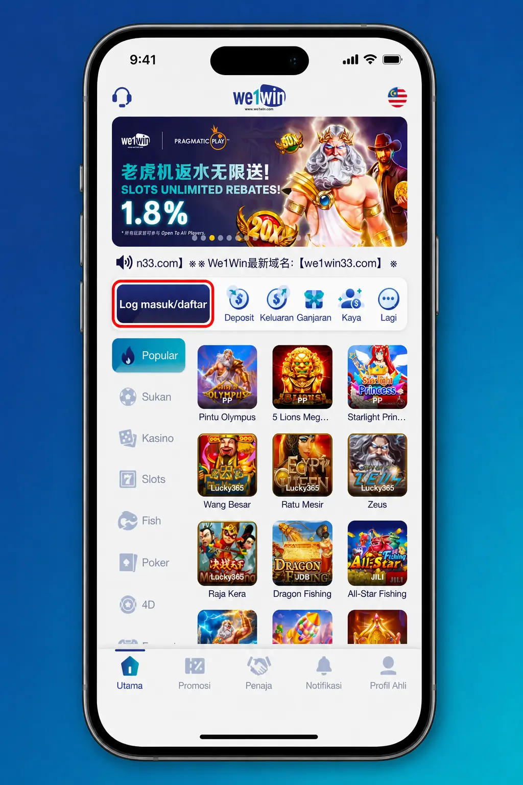 Step-by-step guide showing how to complete We1Win registration online and sign up for a new account in MYR.