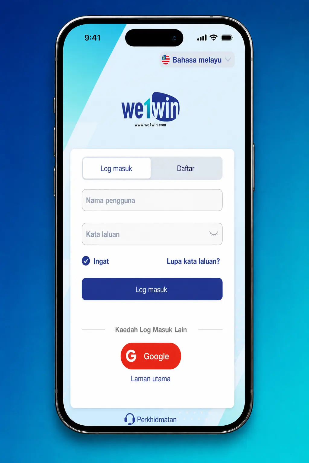 We1Win login screen showing quick sign-in steps with mobile number, password, and 2FA verification for secure dashboard access.