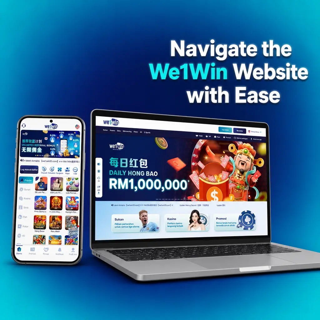 We1Win website navigation bar showing Sports, Live Casino, Slots, Cybersports and Promotions menu tabs