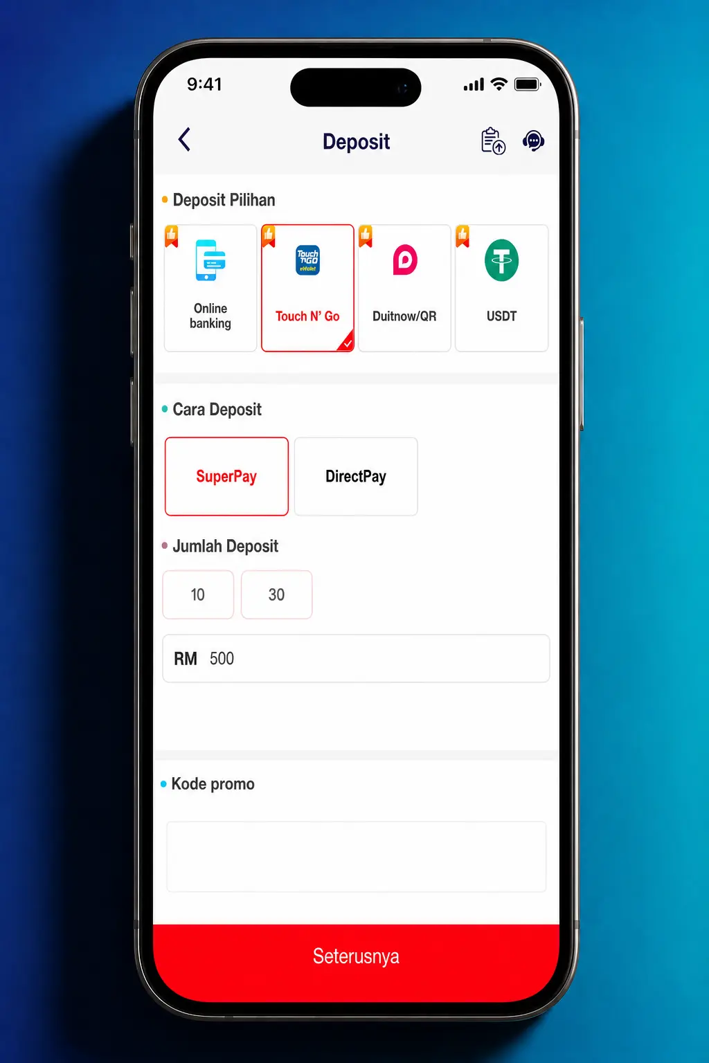 Step-by-step guide to claiming a We1Win bonus in Malaysia: register, deposit, enter promo code, and confirm activation.
