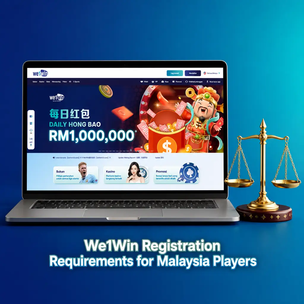 We1Win registration requirements for Malaysia players: age 18+, valid NRIC or passport, one account per person, and document verification.
