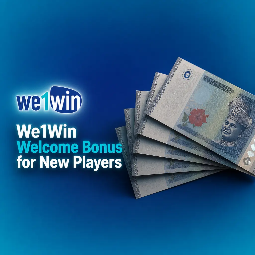We1Win welcome bonus table showing sportsbook, esports, poker and fishing deposit match rates for new players